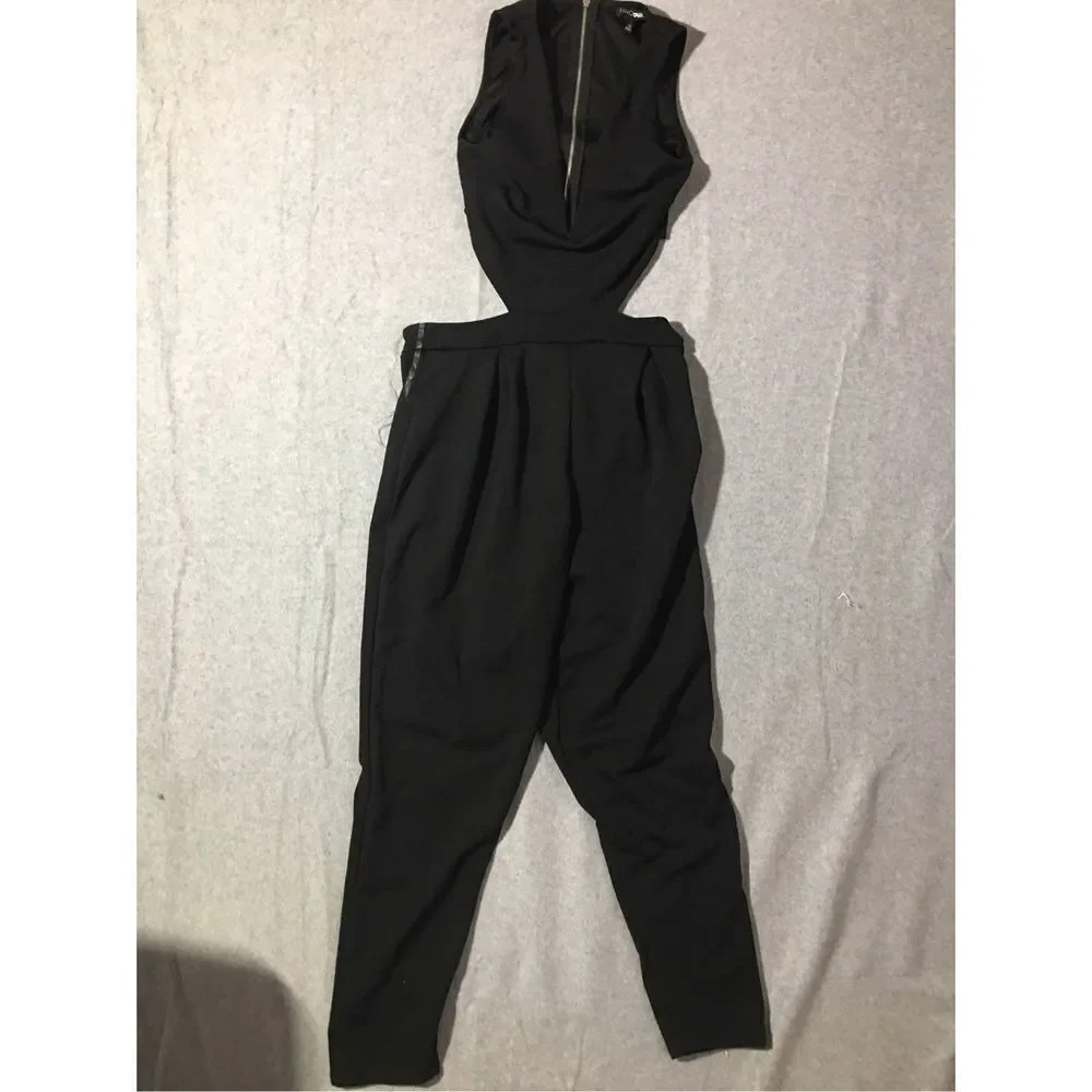 Womens Fashion Nova Jumpsuit Size Large Black Cutout Formal Casual Girls Night